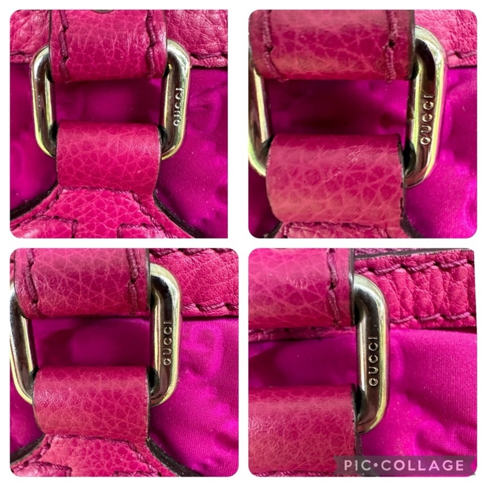 Gucci Gucissima Techno Tag Neoprene & Leather Boston Bag - Vibrant Magenta - Picture 8 of 13